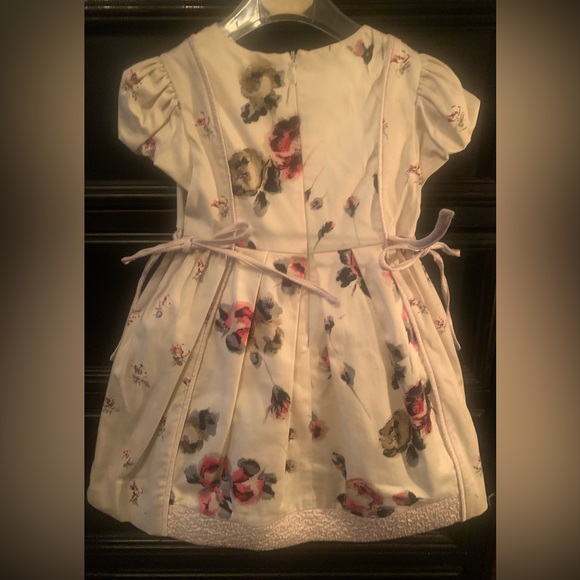 Simonetta Cream Dress with Pink and Green Floral Design - Picture 2 of 7